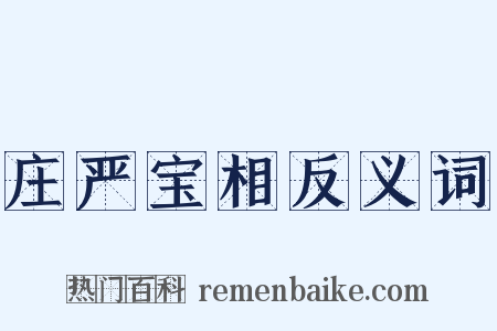 庄严宝相反义词是什么意思的图片